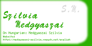 szilvia medgyaszai business card